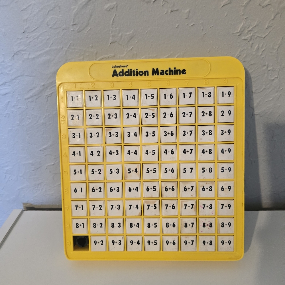 Lakeshore Addition Machine Math Practice Homeschool Early Learning Pop Up Button - Picture 2 of 3
